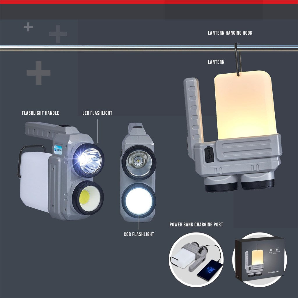 Swiss Cougar Beijing Lantern & Power Bank met 2,400mAh vir buitelugavonture
