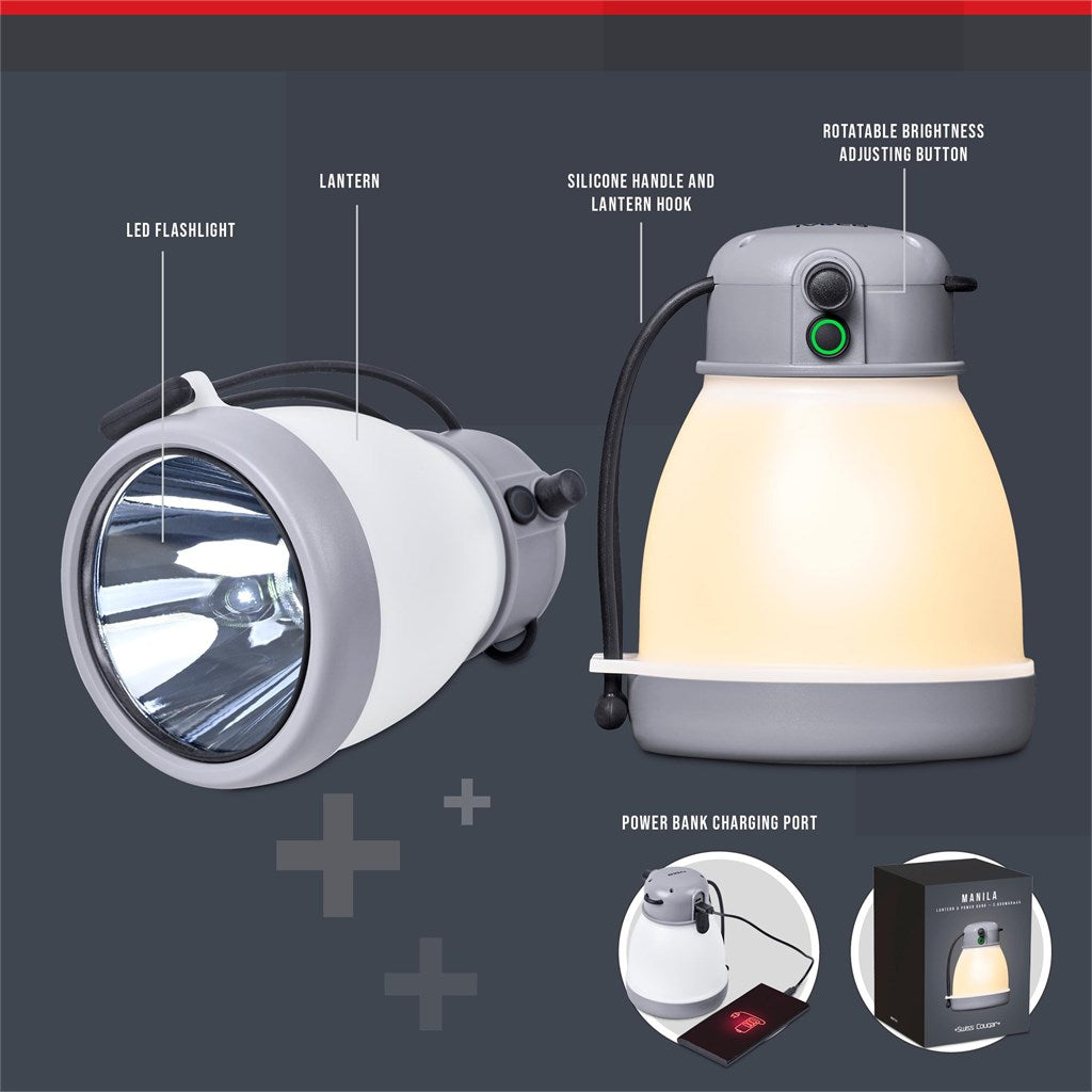Swiss Cougar Manila Lantern & Power Bank - 3,600mAh for Outdoor Enthusiasts