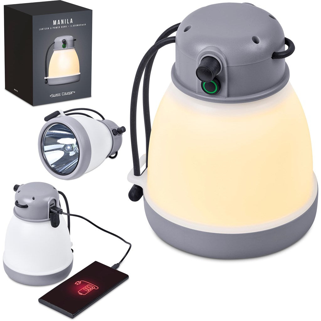 Swiss Cougar Manila Lantern & Power Bank - 3,600mAh for Outdoor Enthusiasts