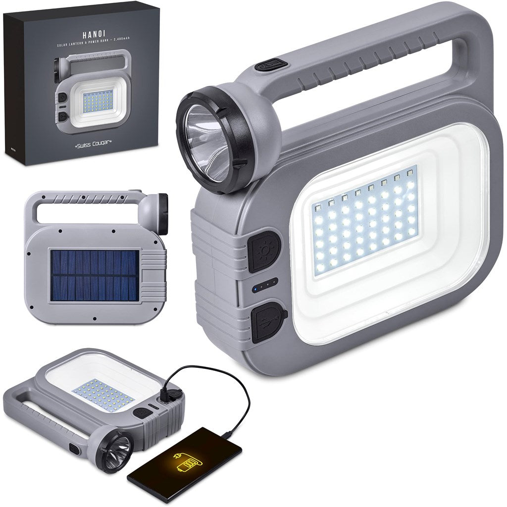 Swiss Cougar Hanoi Solar Lantern & Power Bank with 2400mAh for Outdoor Adventurers