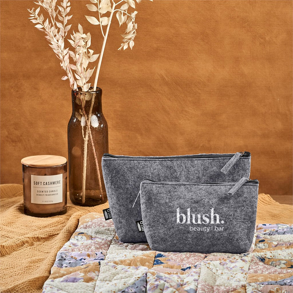 Okiyo Kesho Recycled PET Felt Mini Cosmetic Bag Eco-Friendly