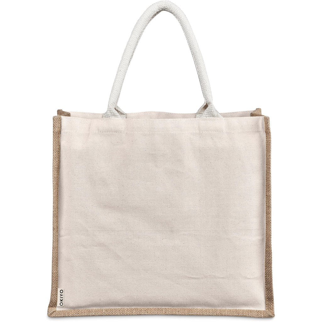 Okiyo Chinsai Maxi Jute & Cotton Tote for Branding