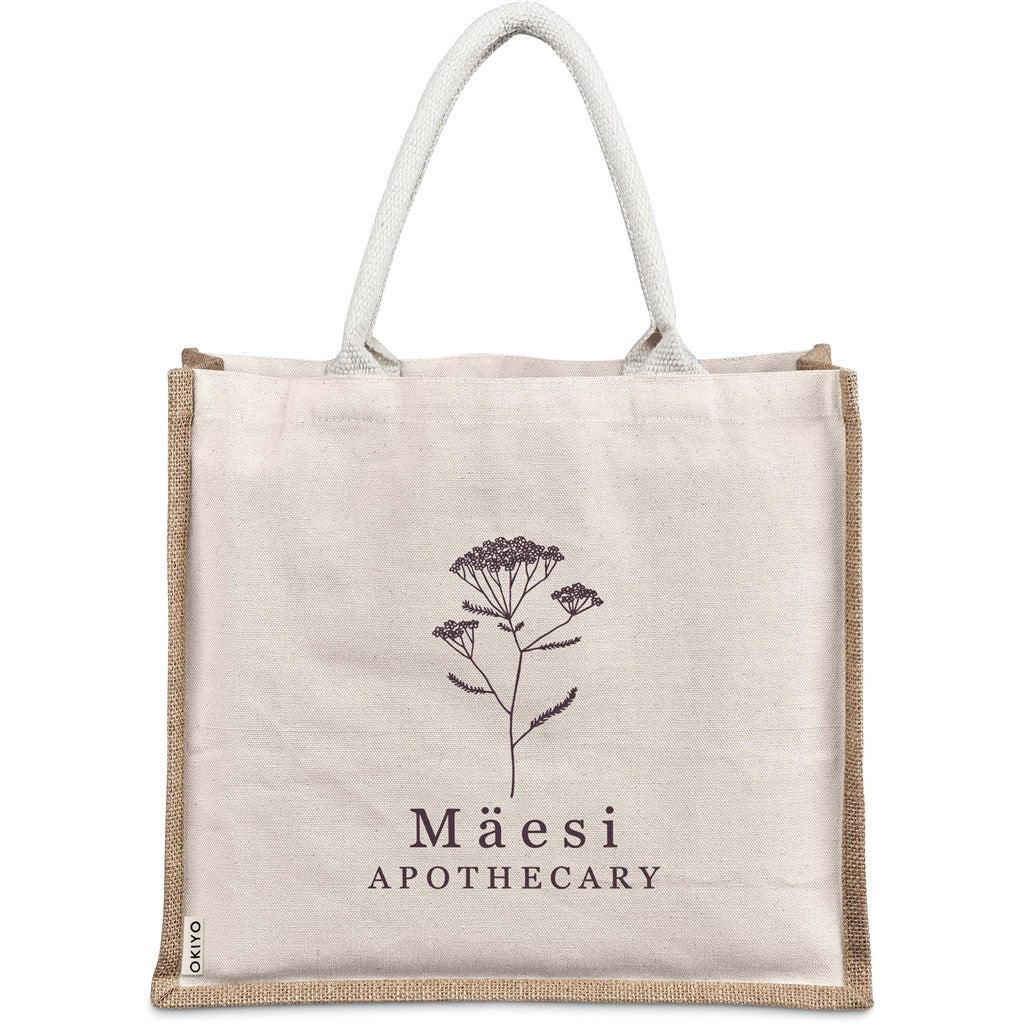 Okiyo Chinsai Maxi Jute & Cotton Tote for Branding