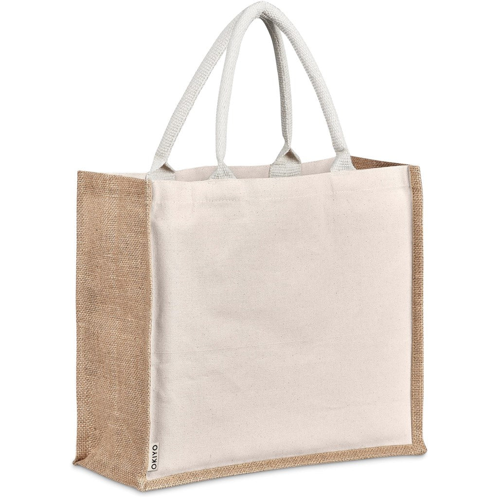 Okiyo Chinsai Maxi Jute & Cotton Tote for Branding