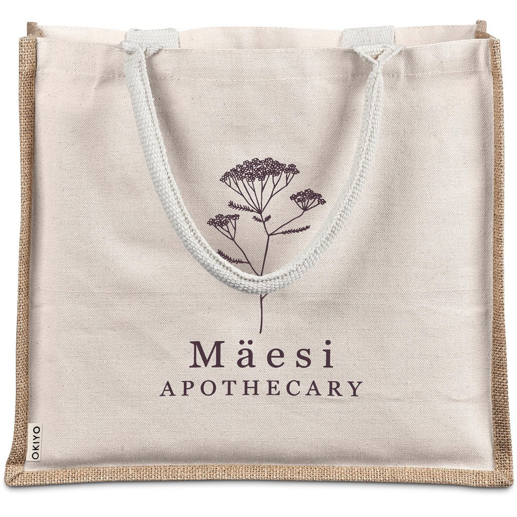 Okiyo Chinsai Maxi Jute & Cotton Tote for Branding