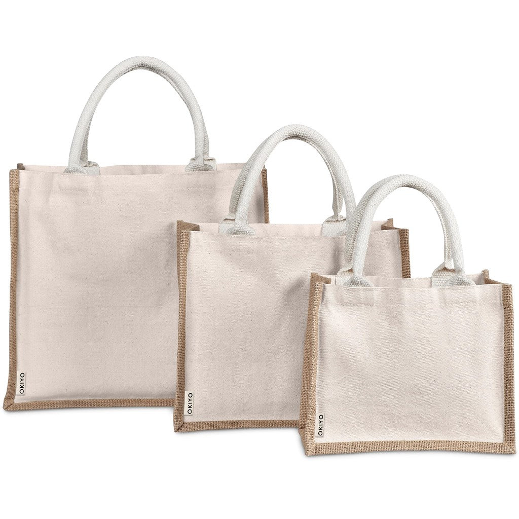 Okiyo Chinsai Maxi Jute & Cotton Tote for Branding