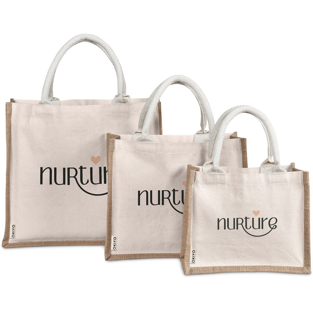 Okiyo Chinsai Maxi Jute & Cotton Tote for Branding