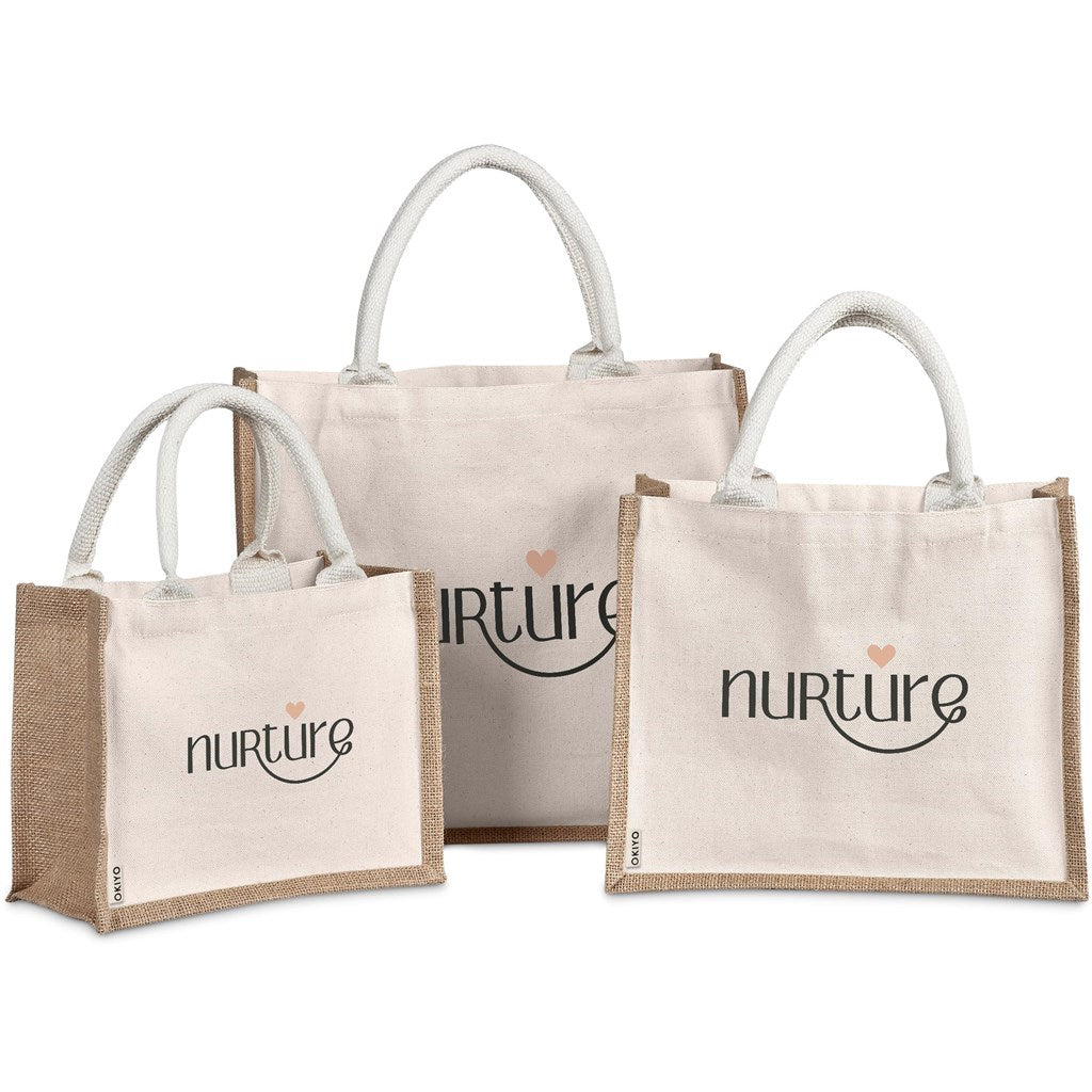 Okiyo Chinsai Maxi Jute & Cotton Tote for Branding