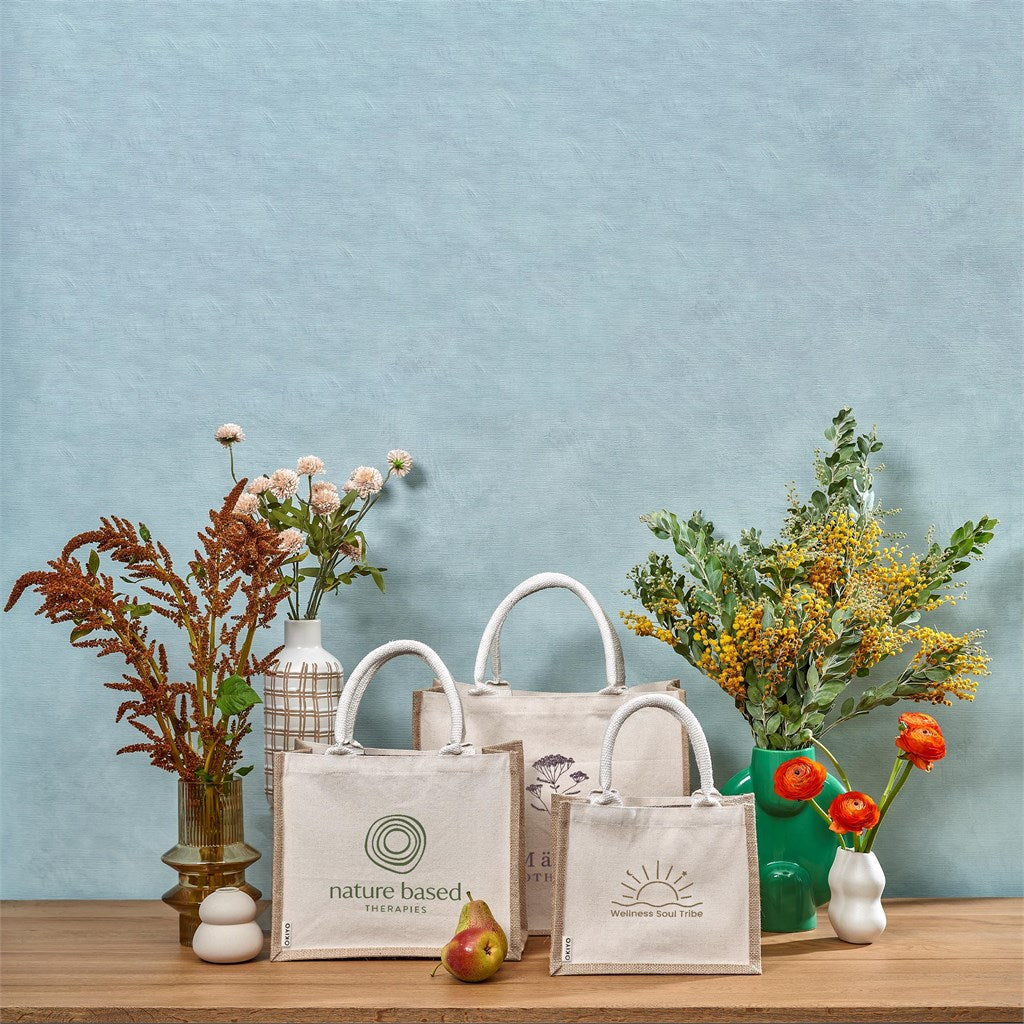 Okiyo Chinsai Maxi Jute & Cotton Tote for Branding