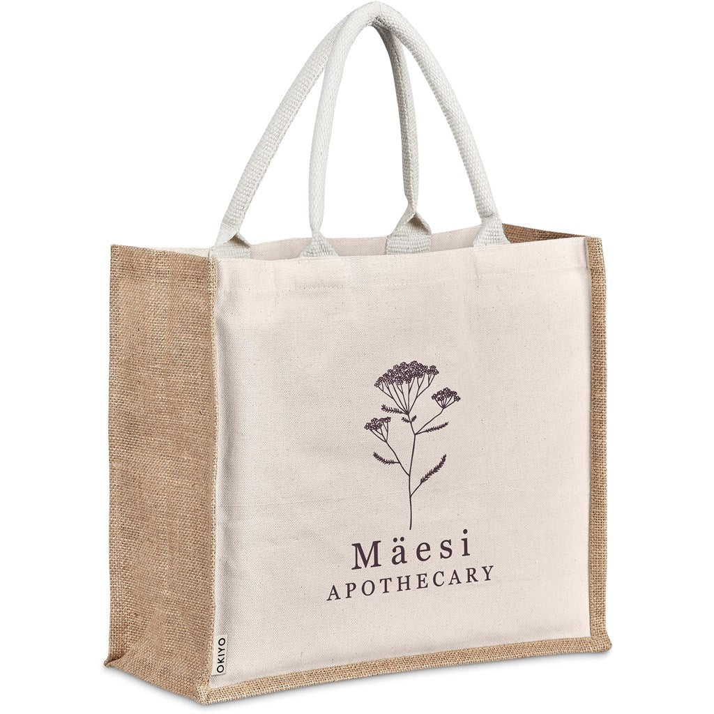 Okiyo Chinsai Maxi Jute & Cotton Tote for Branding