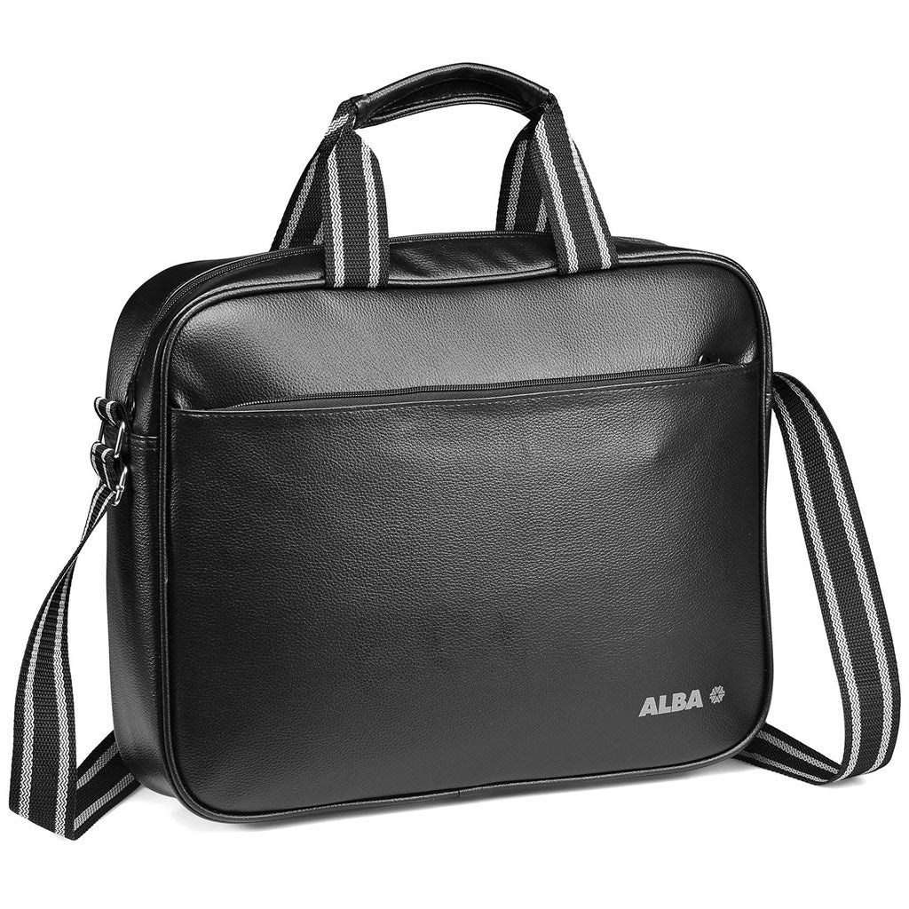 Stylish 5th Avenue Laptop Bag featuring padded PU, zip pocket, and adjustable strap for daily convenience.
