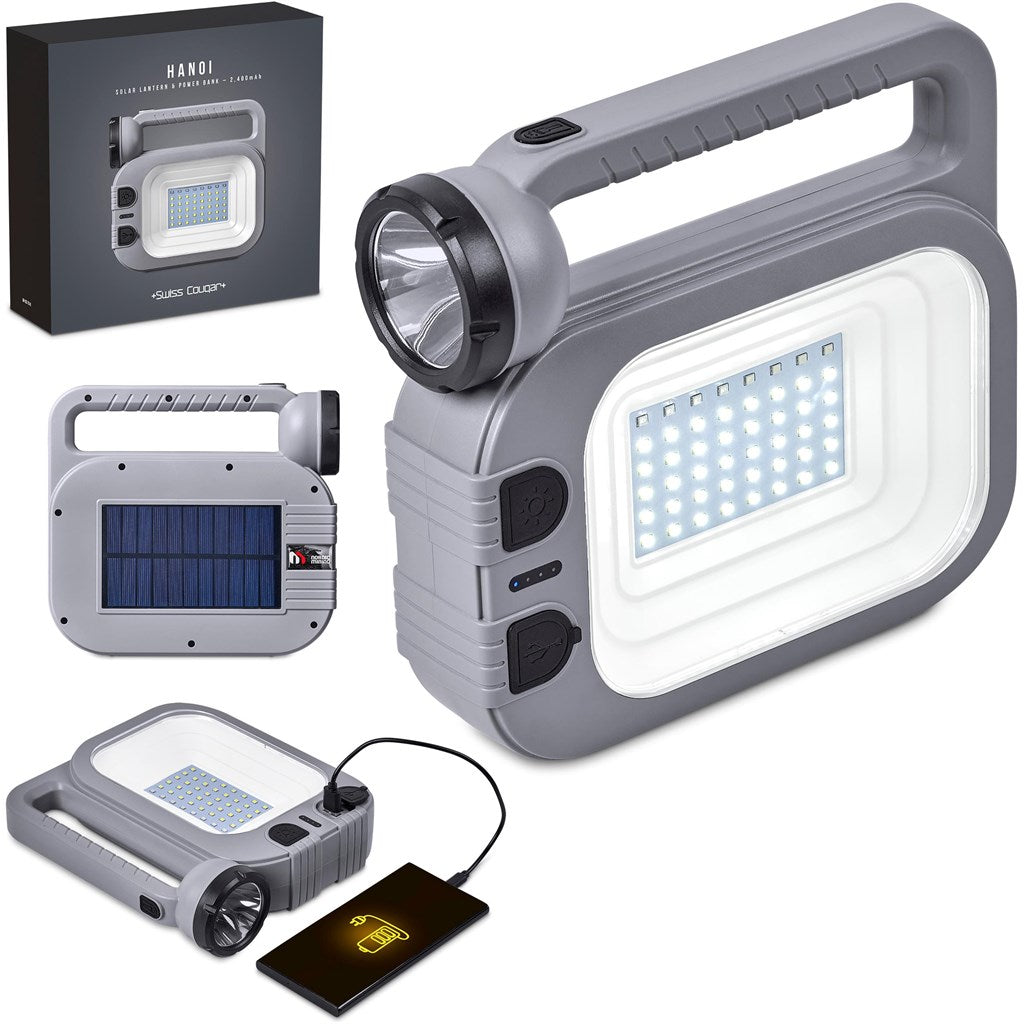 Swiss Cougar Hanoi Solar Lantern & Power Bank with 2400mAh for Outdoor Adventurers