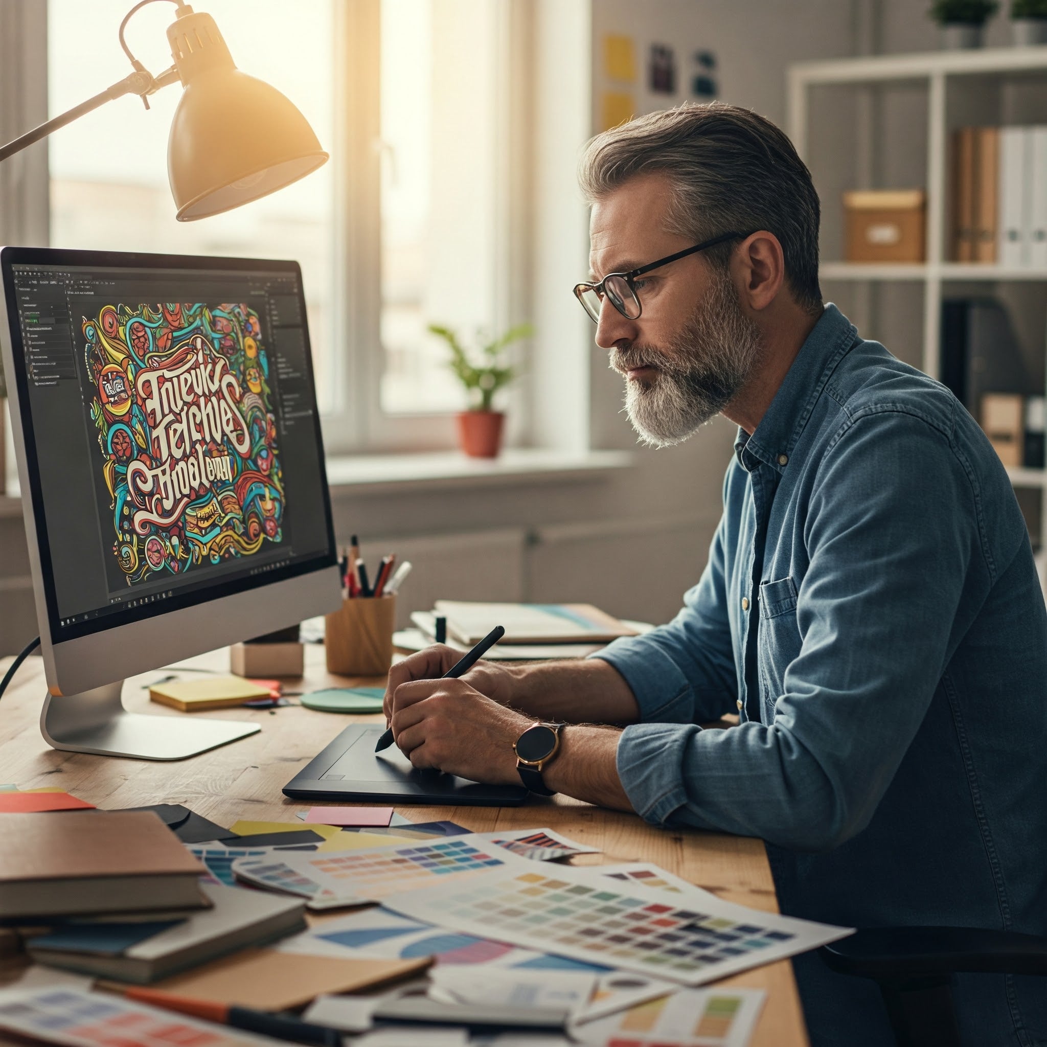 Graphic designer at work - Artwork Rework Services - Promo Lingo