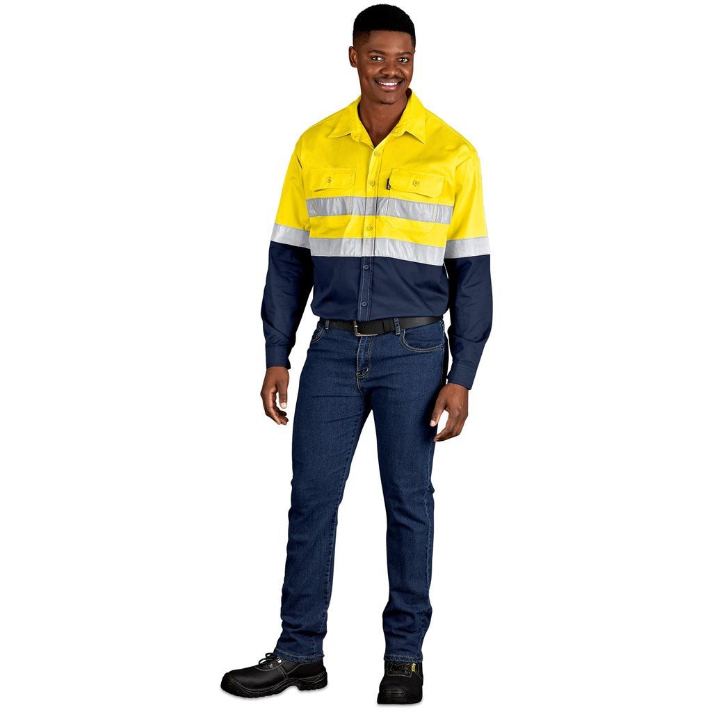 Access Vented Two - Tone Reflective Work Shirt - Brand your company Logo! Get a quote - Promo Lingo