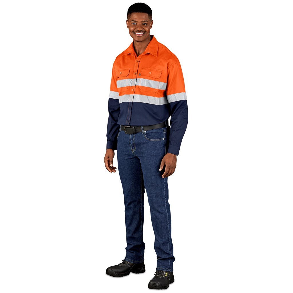 Access Vented Two - Tone Reflective Work Shirt - Brand your company Logo! Get a quote - Promo Lingo