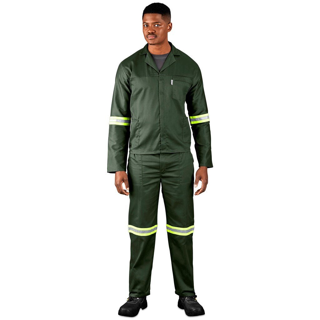 Acid Resistant Polycotton Conti Suit - Reflective Arm, Legs & Back - Yellow Tape - Brand your company Logo! Get a quote - Promo Lingo