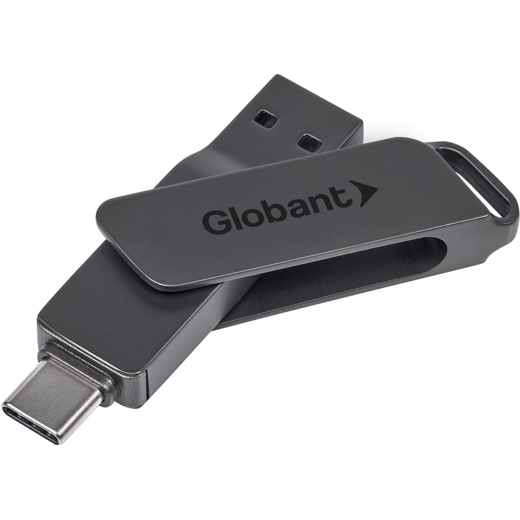Alex Varga Atraxia Dual Flash Drive – 64GB - Brand your company Logo! Get a quote - Promo Lingo