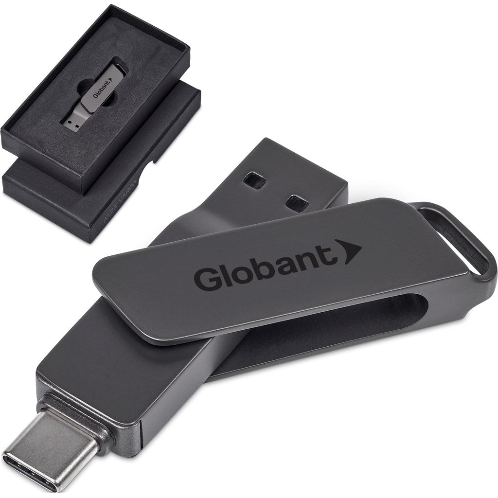 Alex Varga Atraxia Dual Flash Drive – 64GB - Brand your company Logo! Get a quote - Promo Lingo