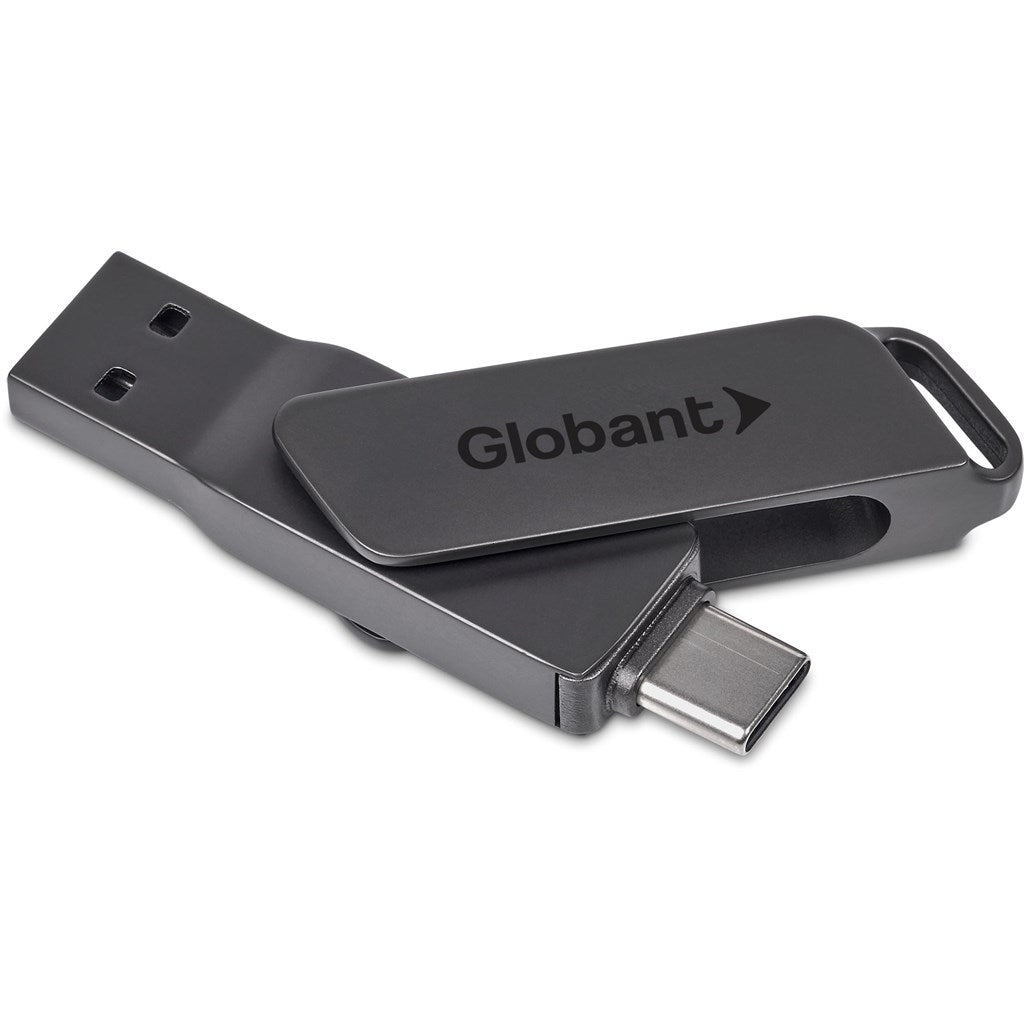 Alex Varga Atraxia Dual Flash Drive – 64GB - Brand your company Logo! Get a quote - Promo Lingo