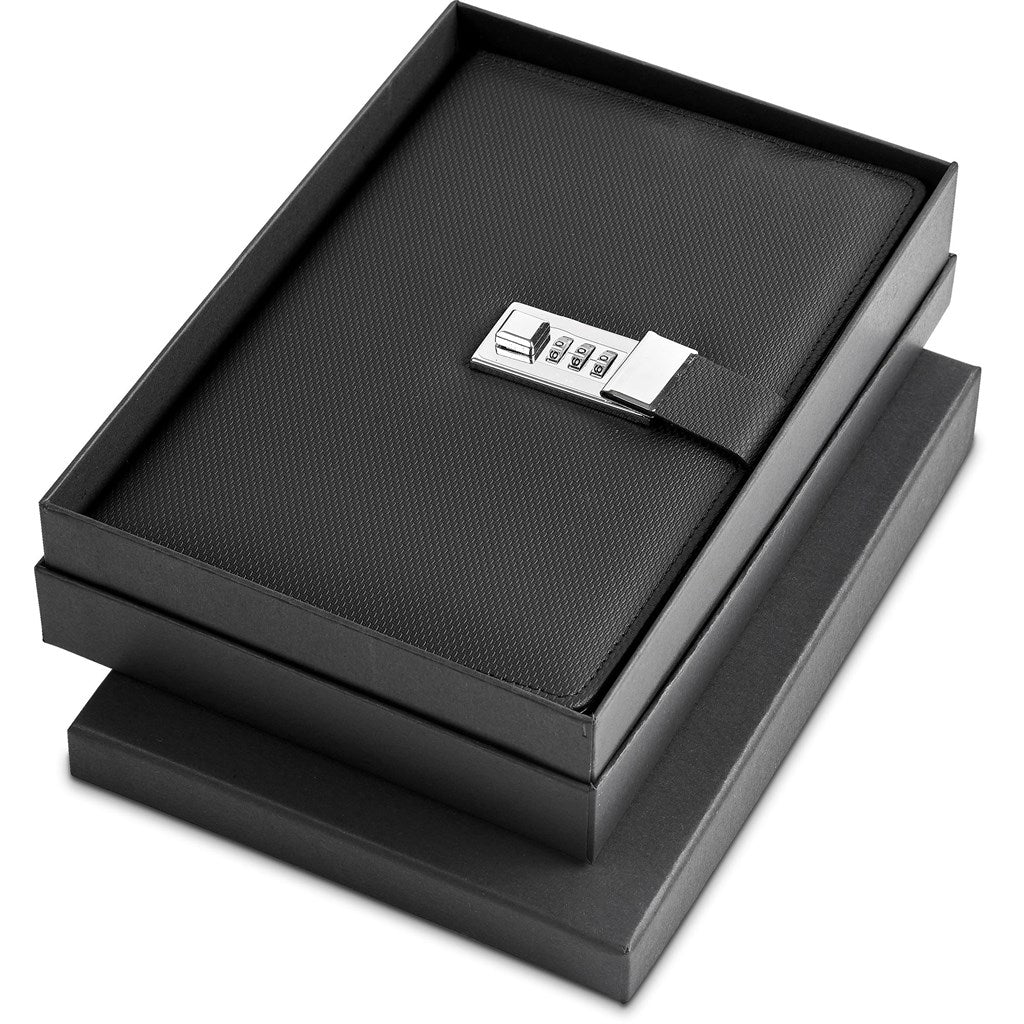 Alex Varga Chapman Code - Lock Hard Cover Notebook - Brand your company Logo! Get a quote - Promo Lingo