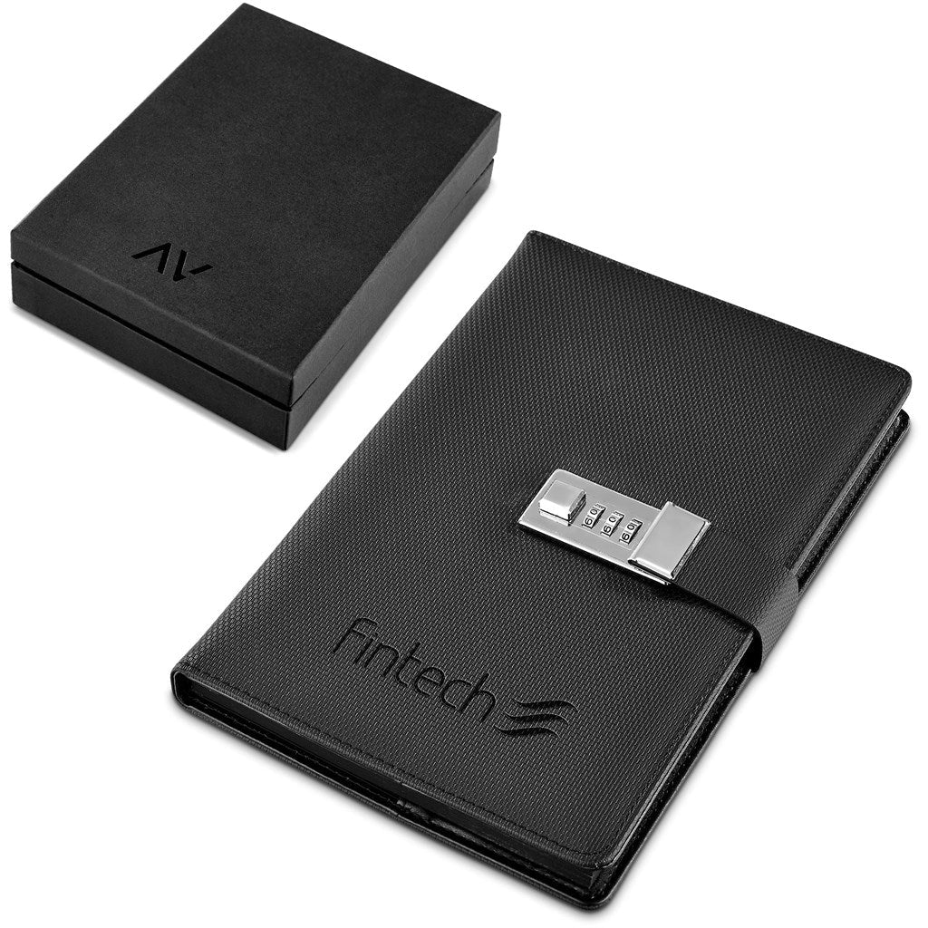 Alex Varga Chapman Code - Lock Hard Cover Notebook - Brand your company Logo! Get a quote - Promo Lingo