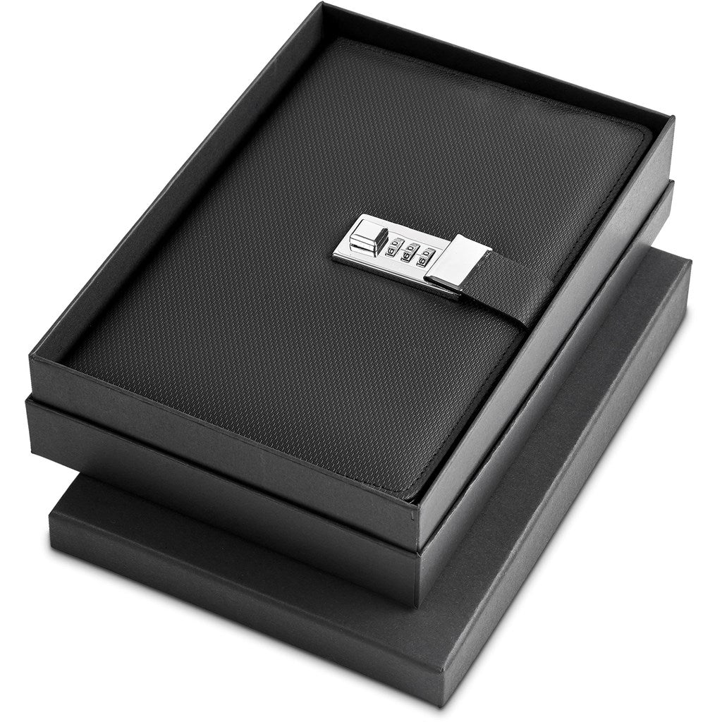 Alex Varga Chapman Code - Lock Hard Cover Notebook - Brand your company Logo! Get a quote - Promo Lingo