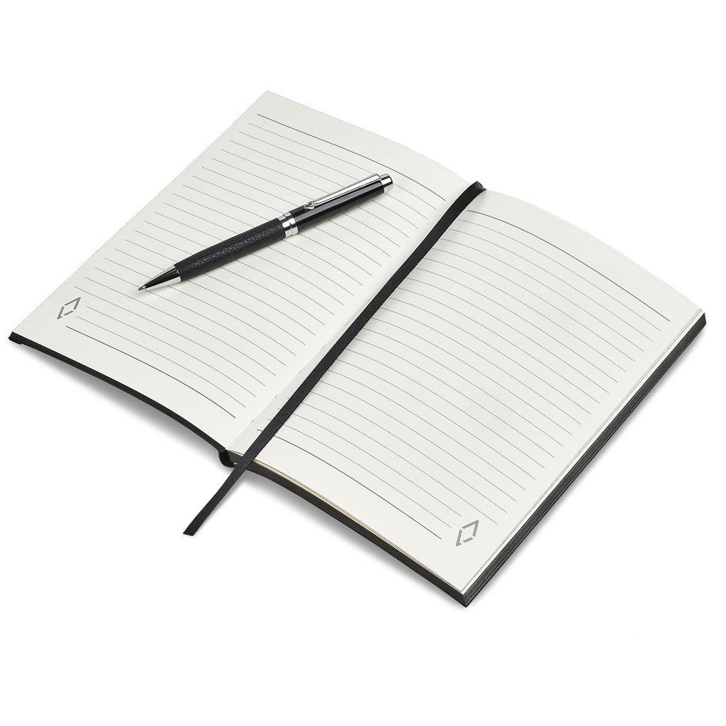 Alex Varga Corinthia Soft Cover Notebook & Pen Set Elegance - Brand your company Logo! Get a quote - Promo Lingo