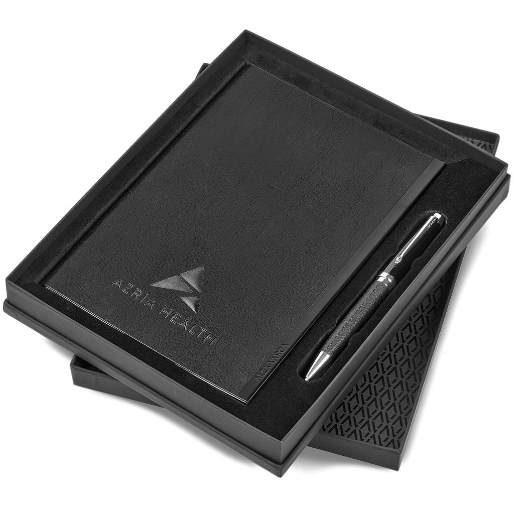 Alex Varga Corinthia Soft Cover Notebook & Pen Set Elegance - Brand your company Logo! Get a quote - Promo Lingo