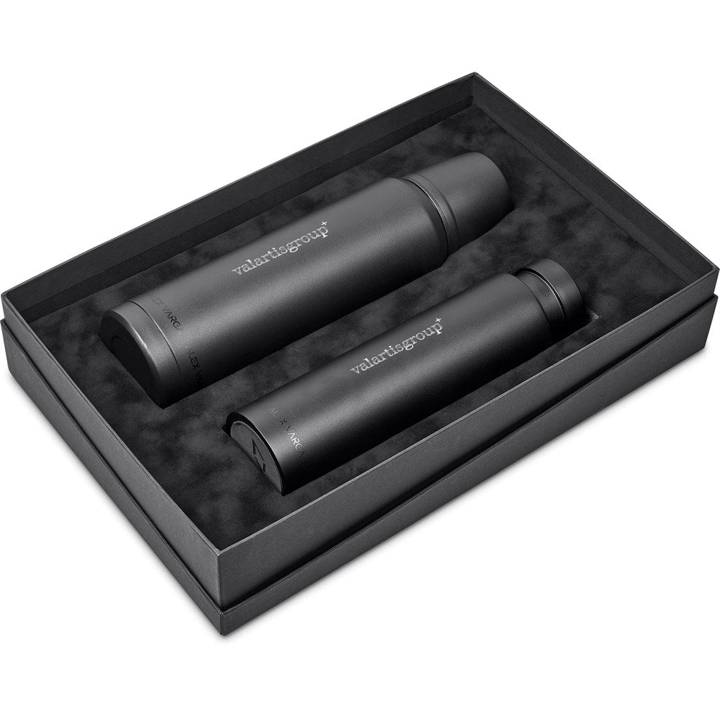 Alex Varga Traverso Gift Set with Luxury Flask and Bottle - Brand your company Logo! Get a quote - Promo Lingo