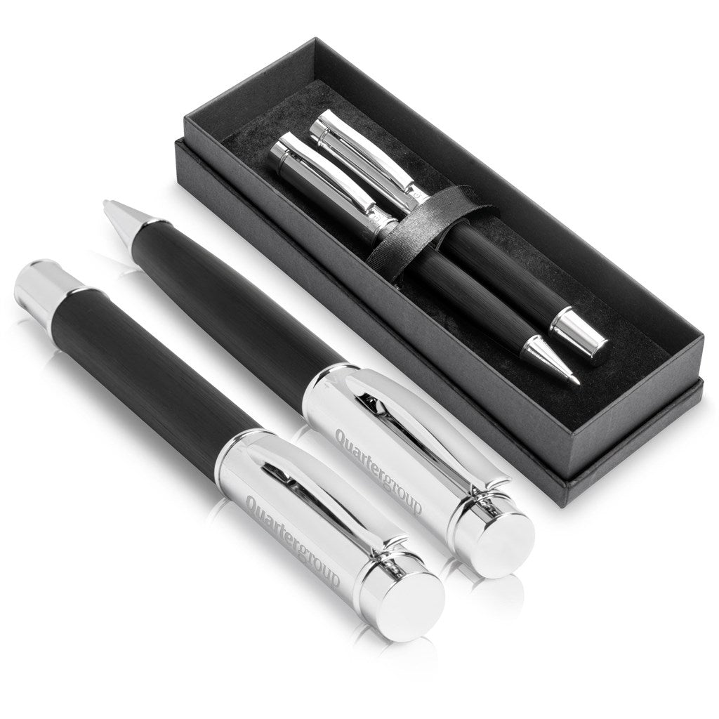 Alex Varga Volans Ball Pen & Rollerball Set - Black Elegance - Brand your company Logo! Get a quote - Promo Lingo