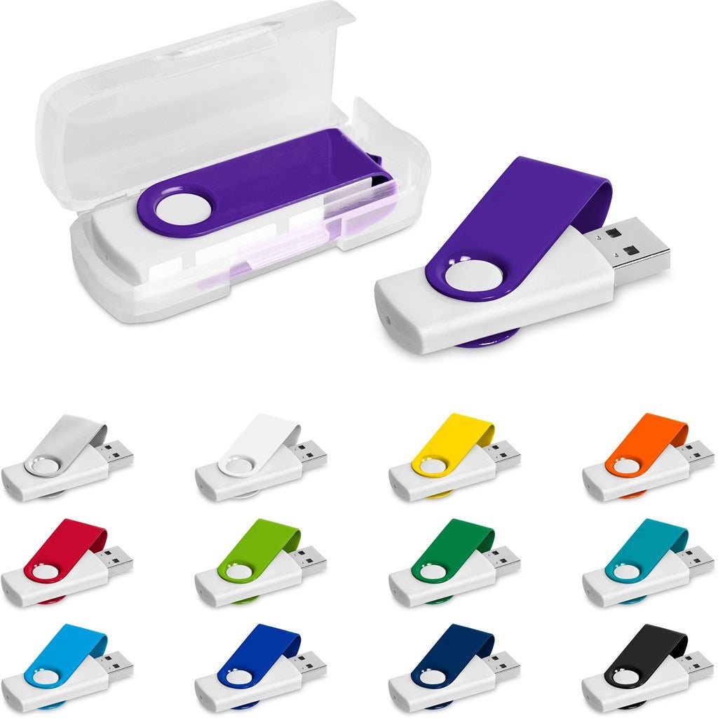 Altitude Axis Gyro White Flash Drive - 16GB - Brand your company Logo! Get a quote - Promo Lingo