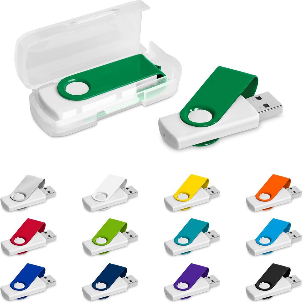 Altitude Axis Gyro White Flash Drive - 8GB - Brand your company Logo! Get a quote - Promo Lingo