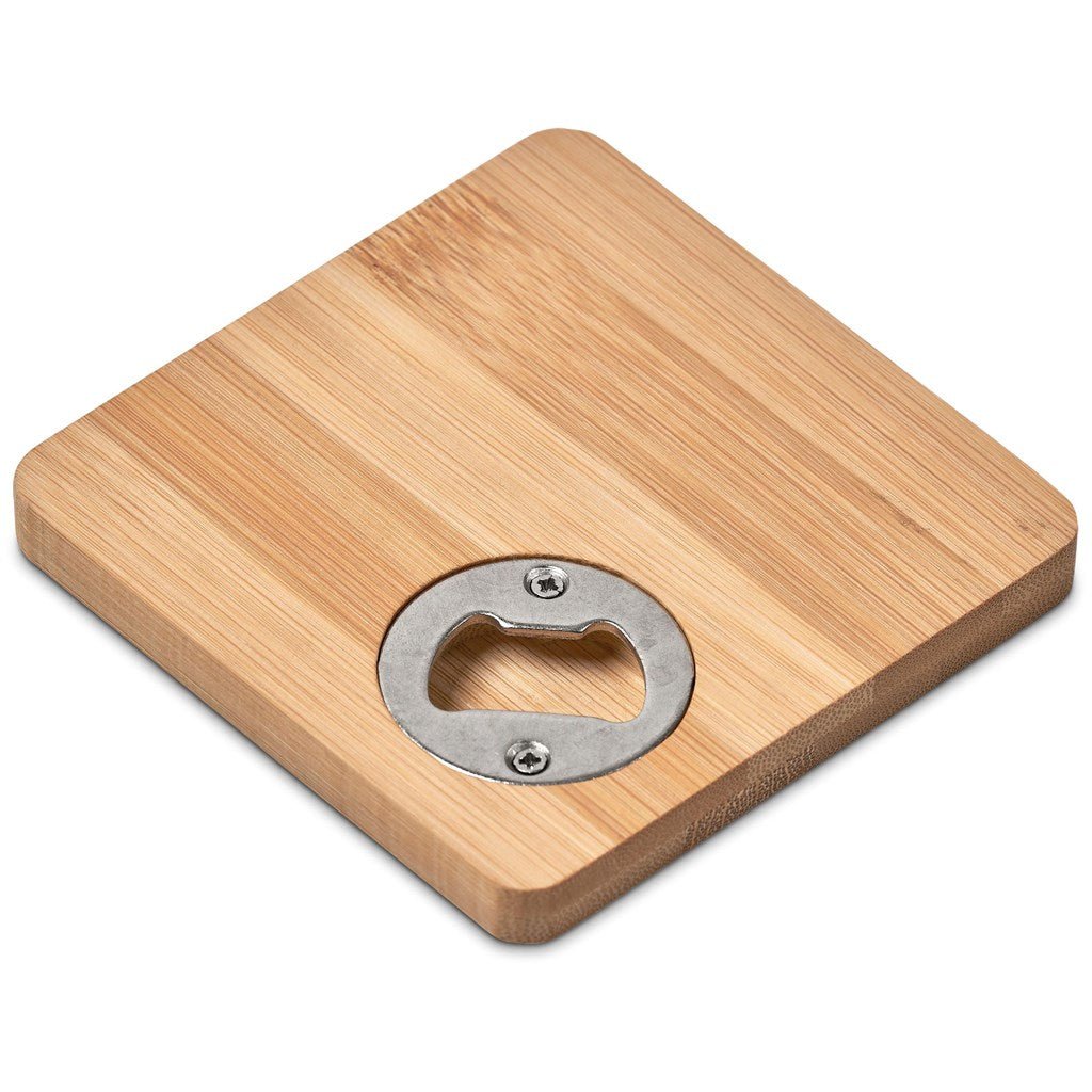 Altitude Drifter Bamboo Bottle Opener Coaster - Brand your company Logo! Get a quote - Promo Lingo