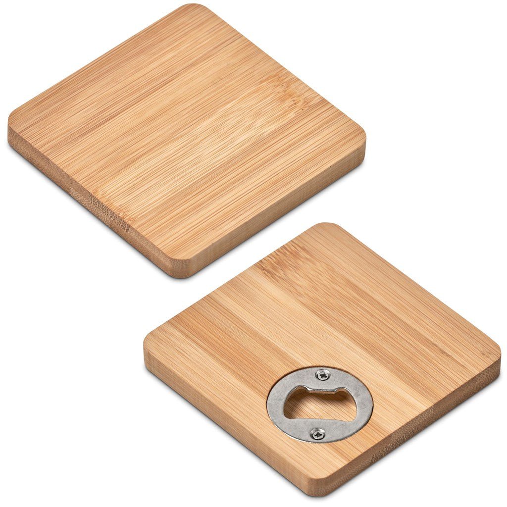Altitude Drifter Bamboo Bottle Opener Coaster - Brand your company Logo! Get a quote - Promo Lingo