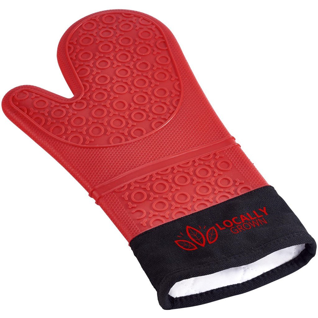 Altitude Masterclass Silicone Oven Glove Single Red Safety - Brand your company Logo! Get a quote - Promo Lingo