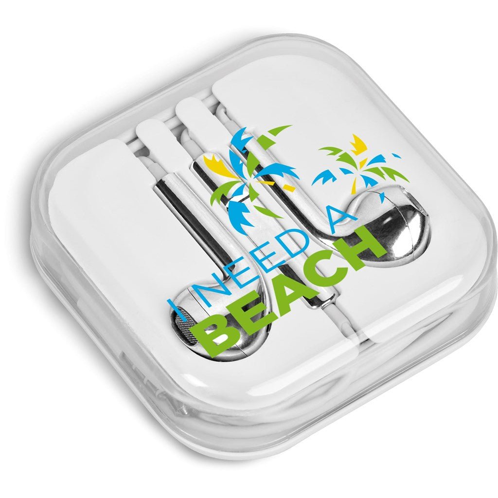Altitude Poprock Earbuds - Silver - Brand your company Logo! Get a quote - Promo Lingo