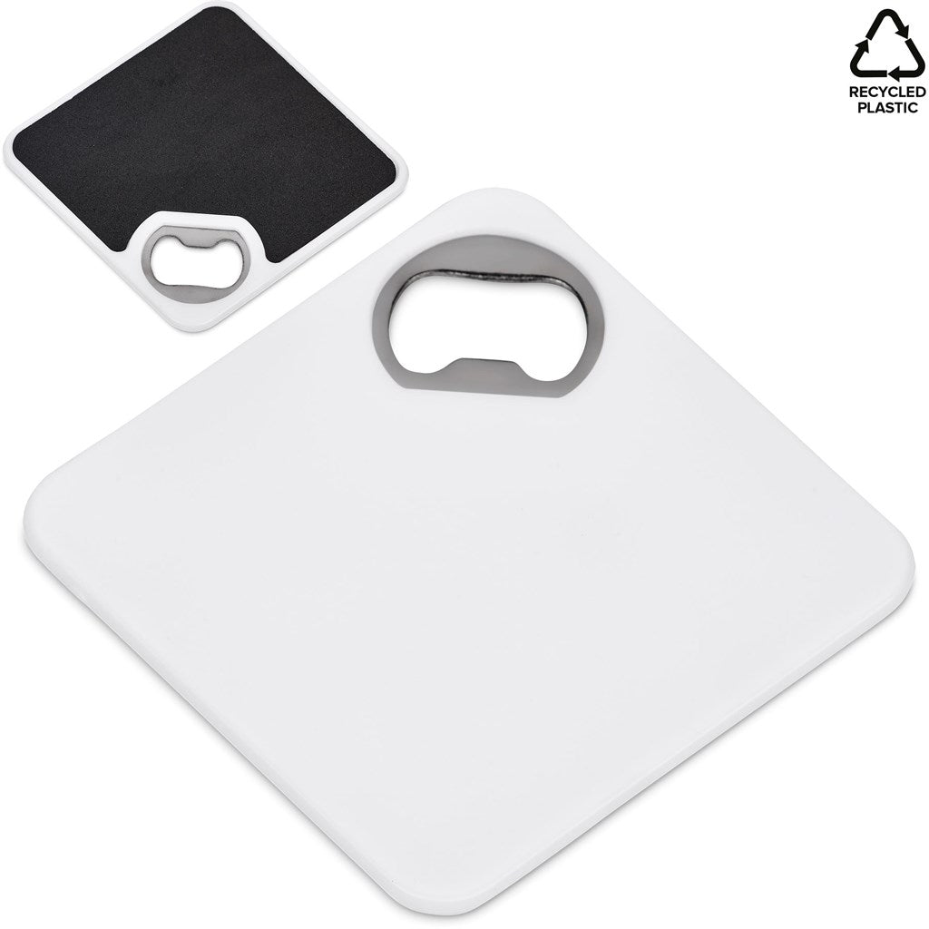 Altitude Sela Recycled Plastic Bottle Opener Coaster - Brand your company Logo! Get a quote - Promo Lingo