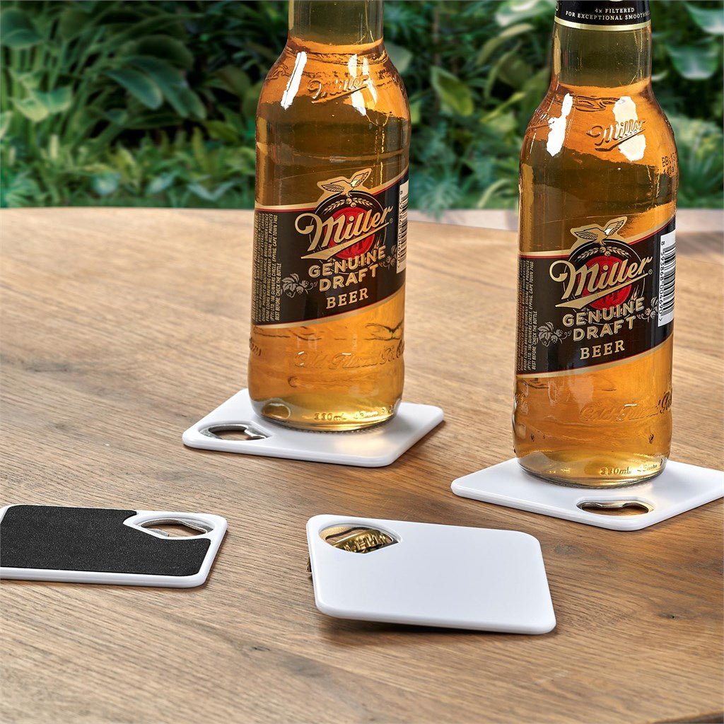 Altitude Sela Recycled Plastic Bottle Opener Coaster - Brand your company Logo! Get a quote - Promo Lingo