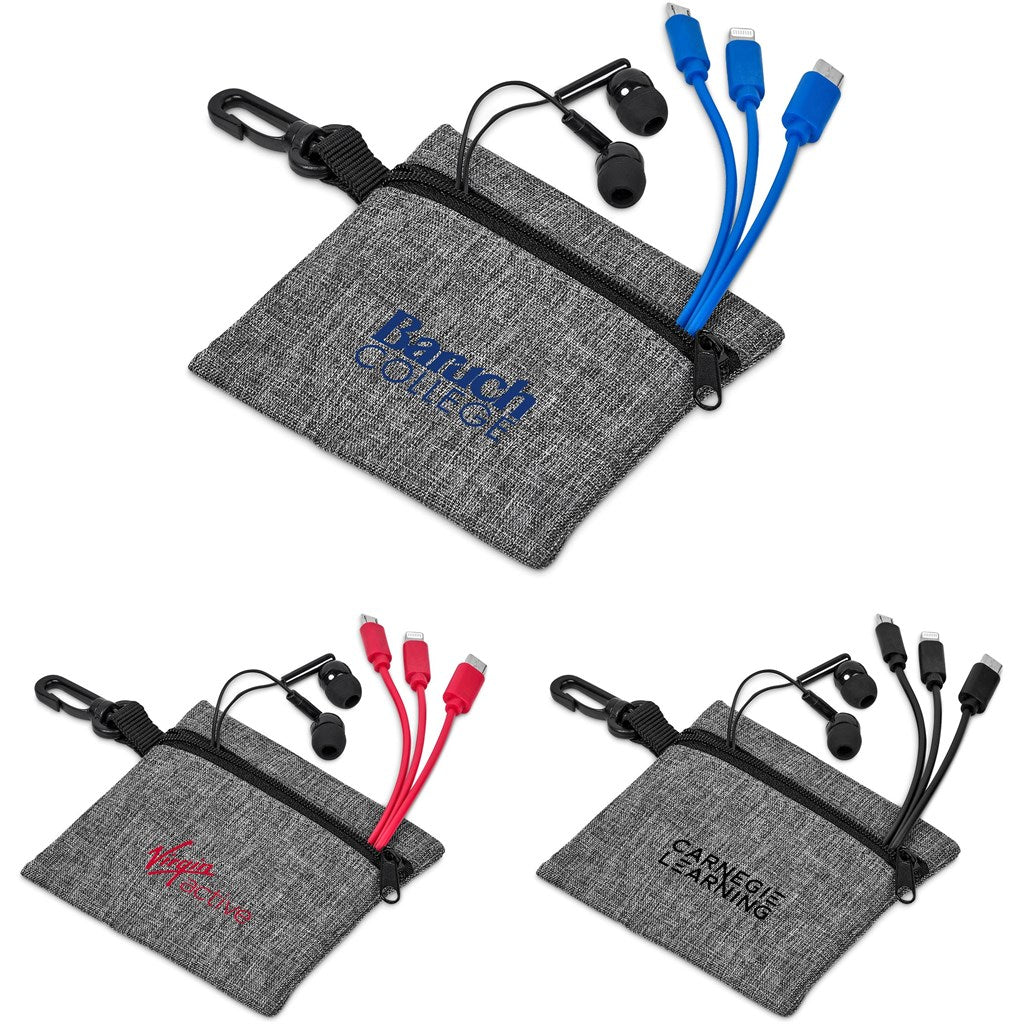 Altitude Zenia Earbuds & Tri - Cable Set - Brand your company Logo! Get a quote - Promo Lingo