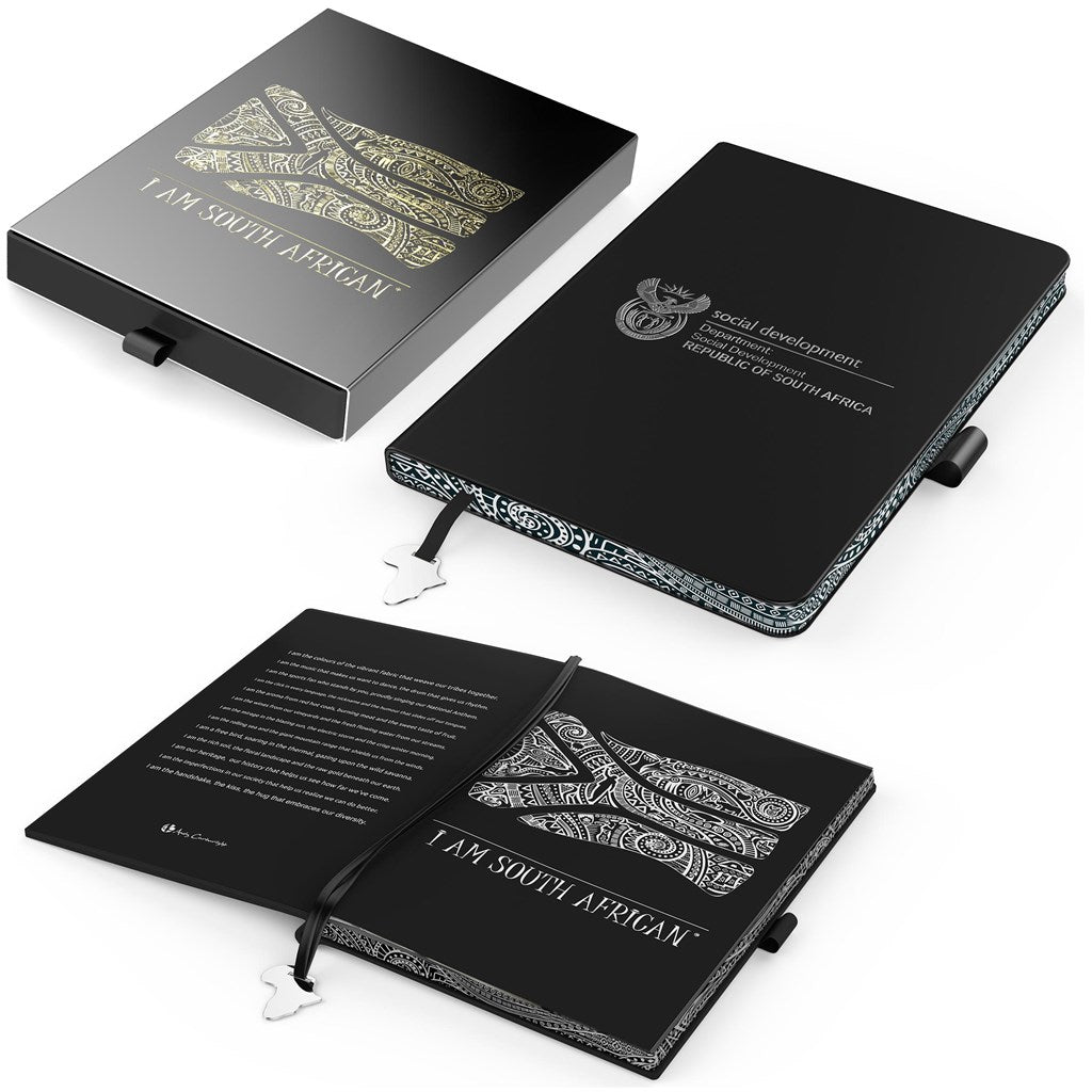 Andy Cartwright "I Am South African" A5 Hard Cover Notebook - Brand your company Logo! Get a quote - Promo Lingo