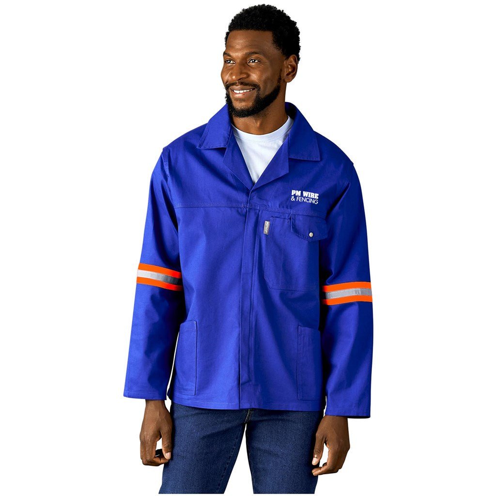 Artisan Premium 100% Cotton Jacket - Reflective Arms & Back - Orange Tape - Brand your company Logo! Get a quote - Promo Lingo