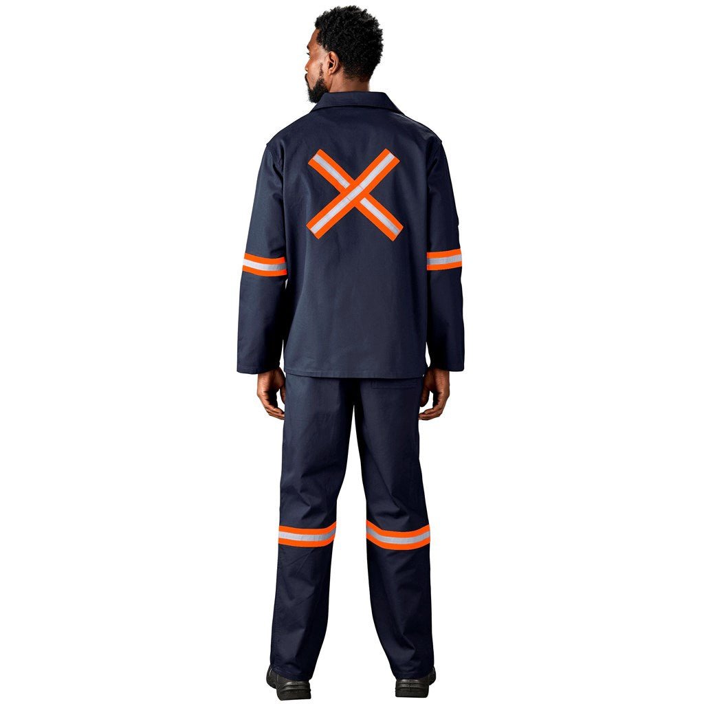 Artisan Premium 100% Cotton Jacket - Reflective Arms & Back - Orange Tape - Brand your company Logo! Get a quote - Promo Lingo