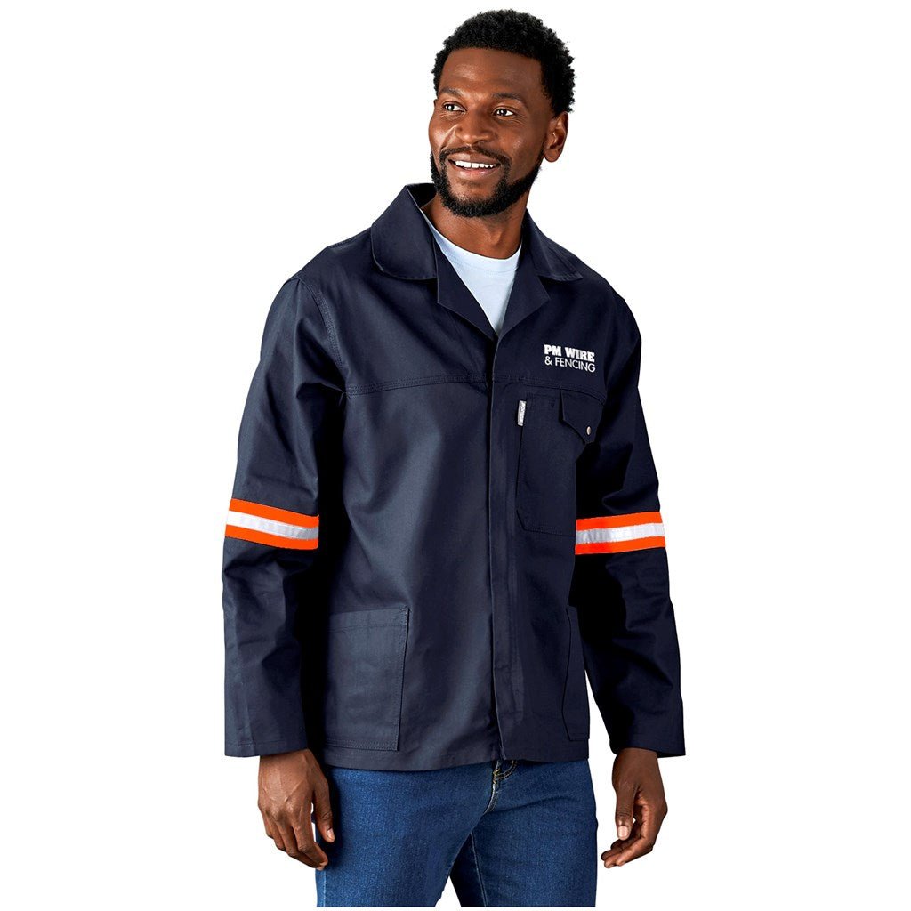 Artisan Premium 100% Cotton Jacket - Reflective Arms & Back - Orange Tape - Brand your company Logo! Get a quote - Promo Lingo