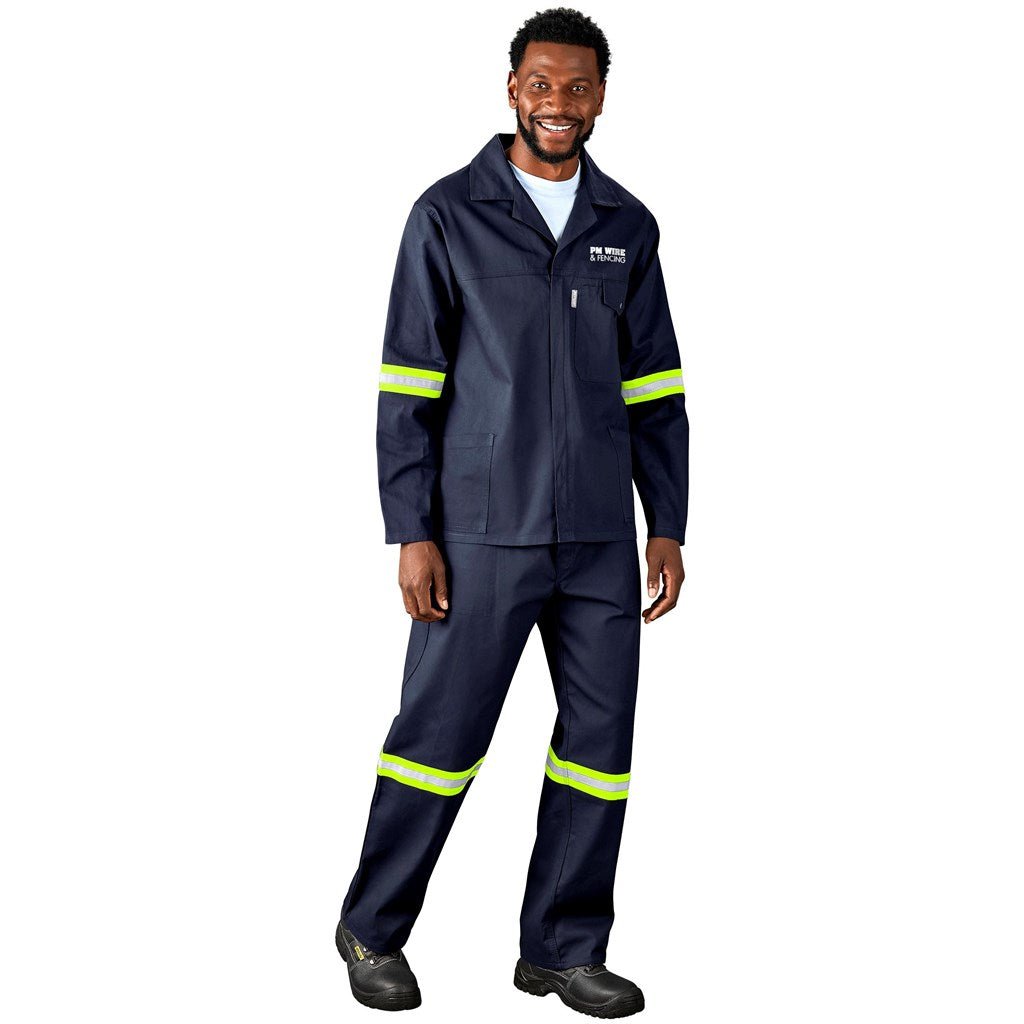 Artisan Premium 100% Cotton Jacket - Reflective Arms & Back - Yellow Tape - Brand your company Logo! Get a quote - Promo Lingo