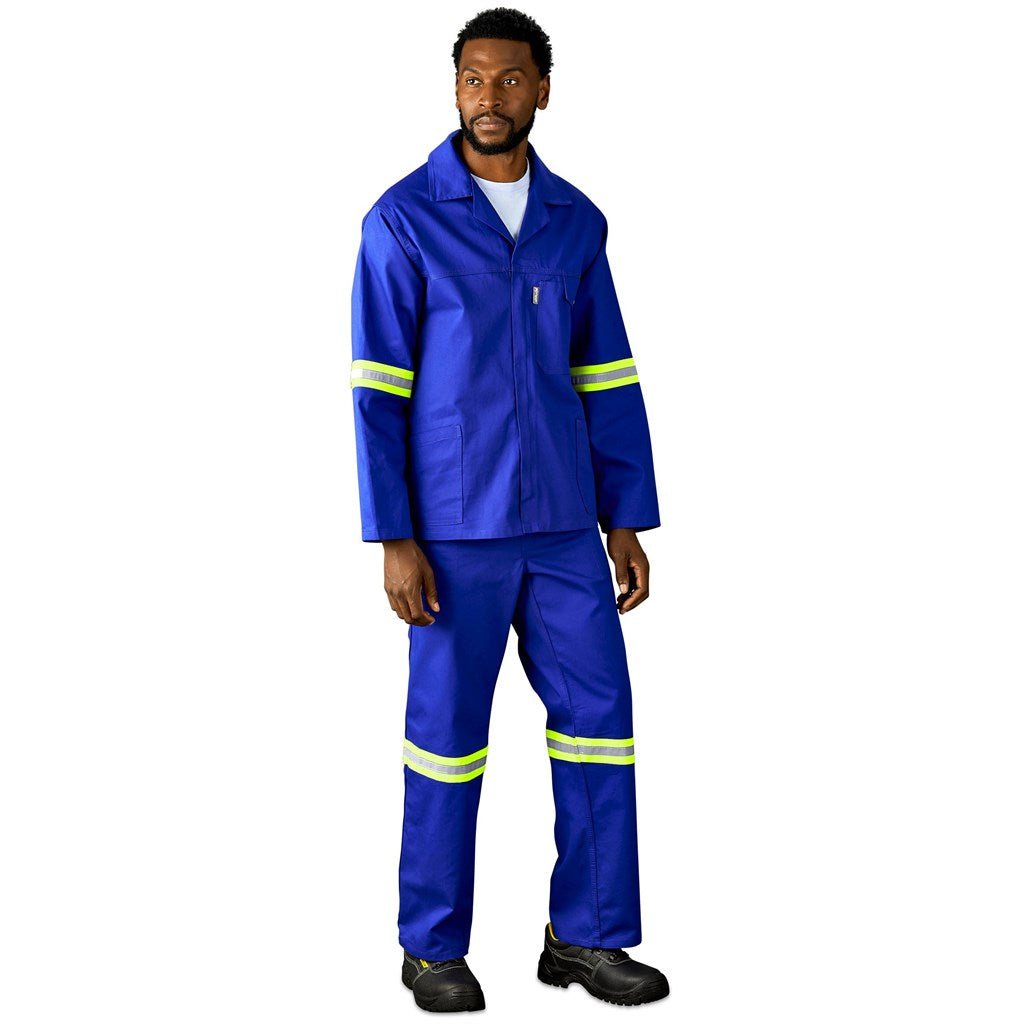 Artisan Premium 100% Cotton Jacket - Reflective Arms & Back - Yellow Tape - Brand your company Logo! Get a quote - Promo Lingo