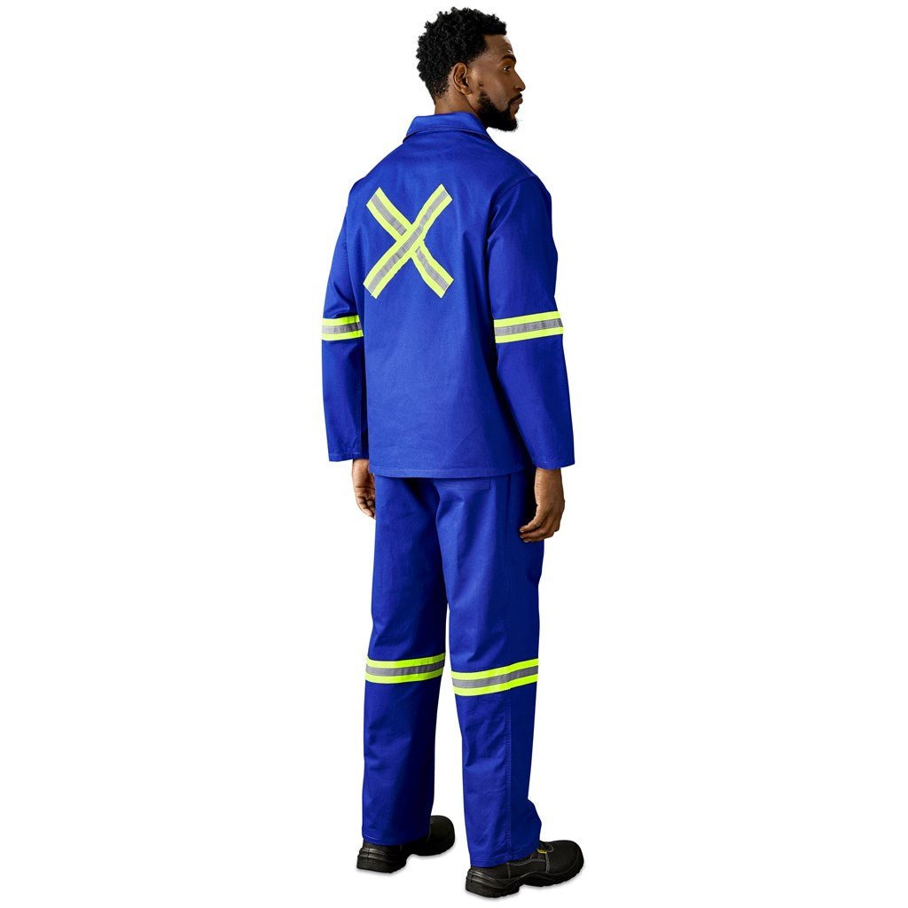 Artisan Premium 100% Cotton Jacket - Reflective Arms & Back - Yellow Tape - Brand your company Logo! Get a quote - Promo Lingo