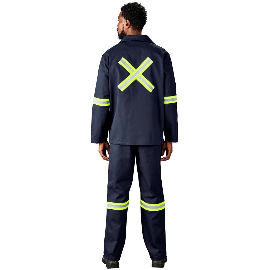 Artisan Premium 100% Cotton Jacket - Reflective Arms & Back - Yellow Tape - Brand your company Logo! Get a quote - Promo Lingo
