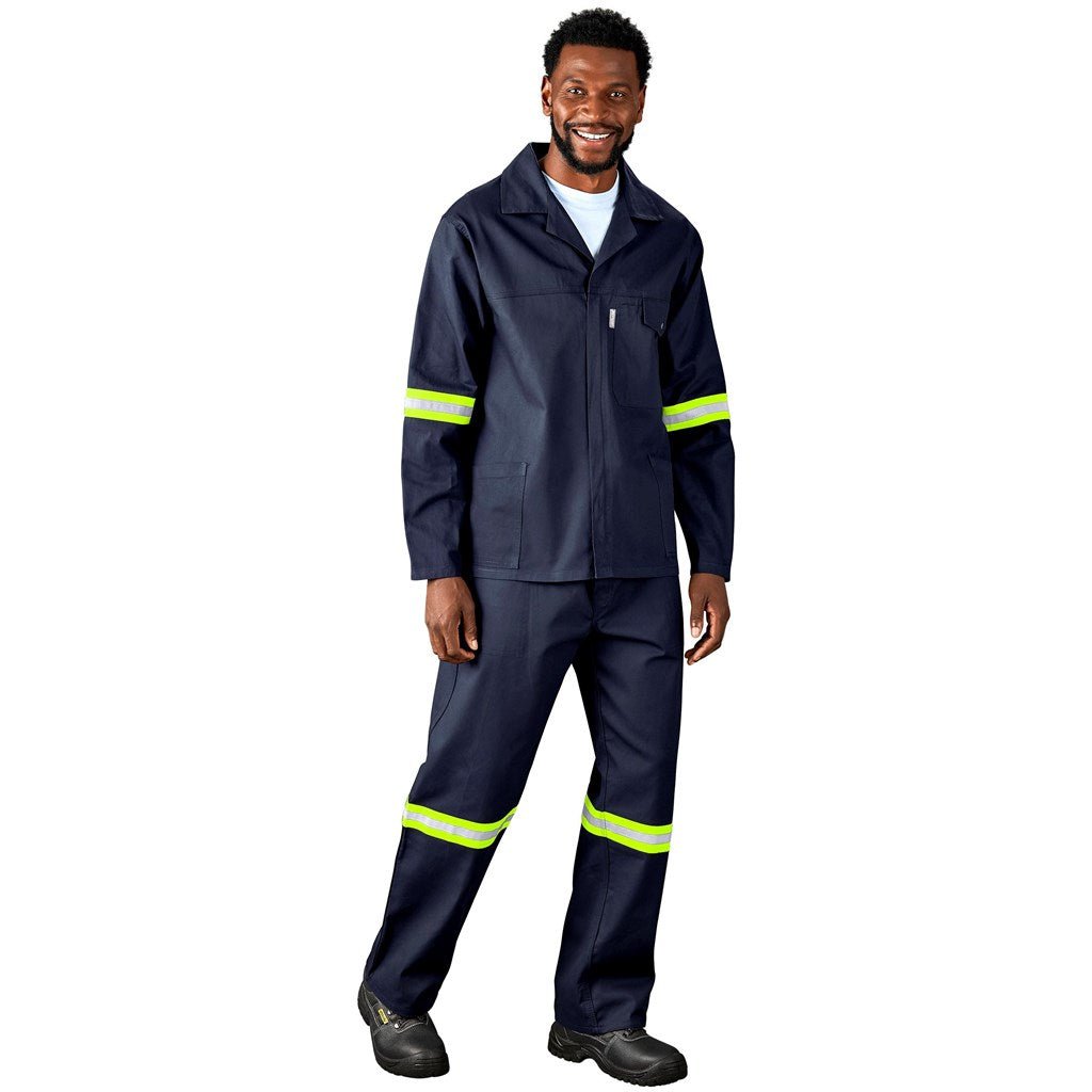 Artisan Premium 100% Cotton Jacket - Reflective Arms & Back - Yellow Tape - Brand your company Logo! Get a quote - Promo Lingo