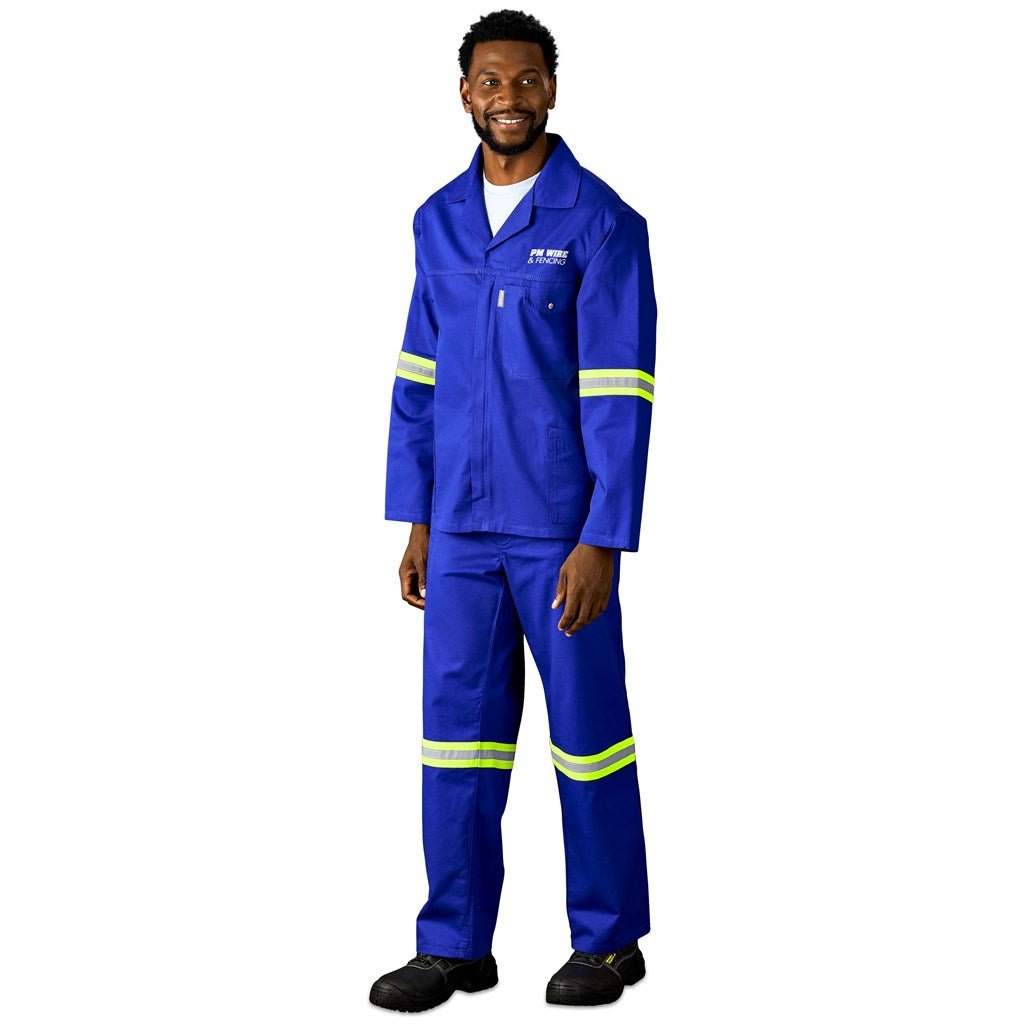 Artisan Premium 100% Cotton Jacket - Reflective Arms & Back - Yellow Tape - Brand your company Logo! Get a quote - Promo Lingo