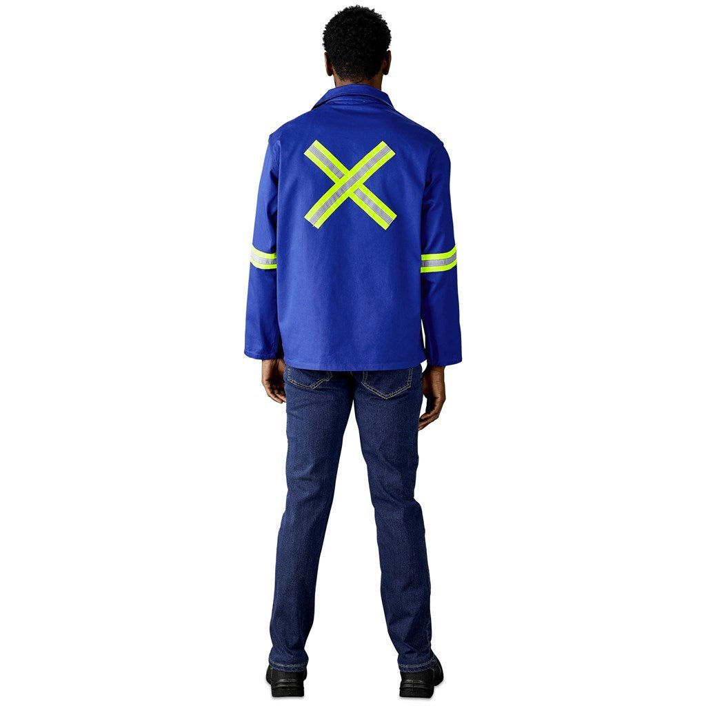 Artisan Premium 100% Cotton Jacket - Reflective Arms & Back - Yellow Tape - Brand your company Logo! Get a quote - Promo Lingo